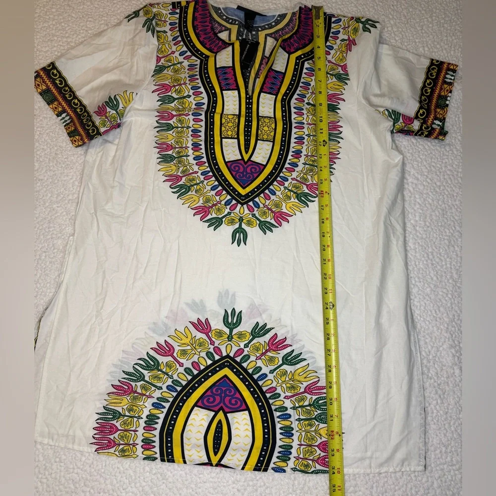 NWT Ashley Stewart Vibrant Multicolor Dashiki Top